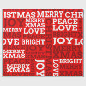 Unique Red Non-Traditional Merry Christmas Script Geschenkpapier (Flach)