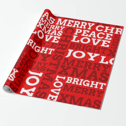 Unique Red Non-Traditional Merry Christmas Script Geschenkpapier (Ungerollt)