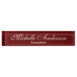 Unique Red Script Consultant Namplate Namensplakette