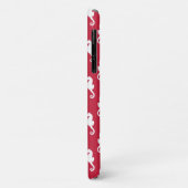 Unique Red Seepferd Pattern Blue Monogram Case-Mate iPhone Hülle (Hinten/Links)