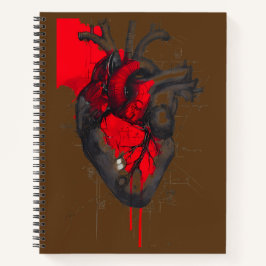 Unique Red Splatter Human Heart Notebook Notizblock
