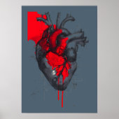Unique Red Splatter Human Heart Poster Art (Vorne)