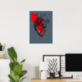 Unique Red Splatter Human Heart Poster Art (Heimbüro)