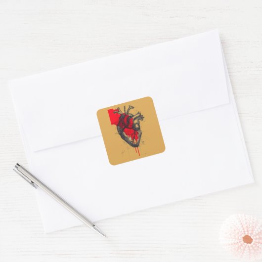 Unique Red Splatter Human Heart Sticker (Umschlag)