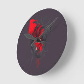 Unique Red Splatter Human Heart Wall Clock Runde Wanduhr (Winkel)
