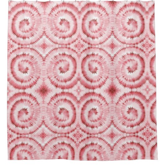 Unique Red Swirl Pattern Duschvorhang (Vorderseite)