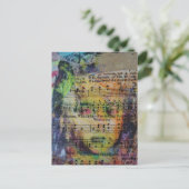 Unique rejoycing person mixed media Collage Postkarte (Stehend Vorderseite)
