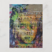 Unique rejoycing person mixed media Collage Postkarte (Vorderseite)