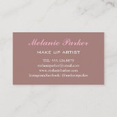 Unique Rose Gold Lips Makeup Artist Visitenkarte (Rückseite)
