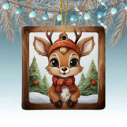 Unique Rustic Christmas Reindeer Lover Gift 🦌🎄 Keramikornament