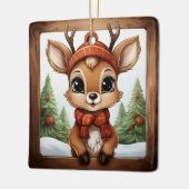 Unique Rustic Christmas Reindeer Lover Gift 🦌🎄 Keramikornament (Links)