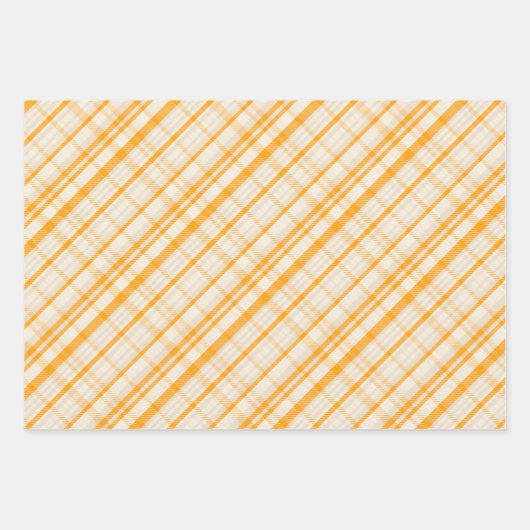 Unique Rustic Country Yellow & Cream Plaid Geschenkpapier Set (Vorderseite 2)