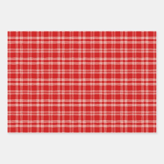 Unique Rustic Red & Cream Squiggly Mixed Patterns Geschenkpapier Set (Vorderseite 3)