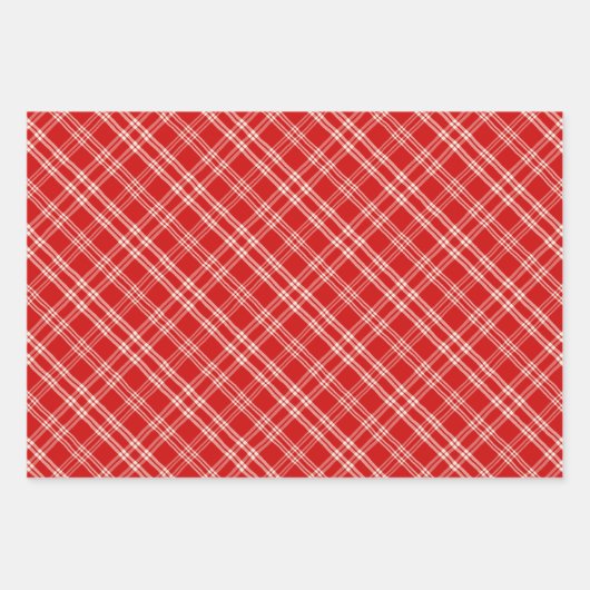 Unique Rustic Red & Cream Squiggly Mixed Patterns Geschenkpapier Set (Vorderseite)