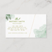 Unique Rustic Watercolor Modern Visitenkarte (Rückseite)