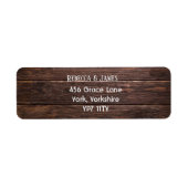 Unique Rustic Wood Wedding Rücksendeadresse Label (Vorne)