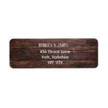 Unique Rustic Wood Wedding Rücksendeadresse Label