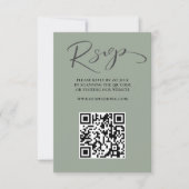 Unique Sage Green QR Code UAWG Wedding RSVP Karte (Vorderseite)