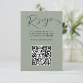 Unique Sage Green QR Code UAWG Wedding RSVP Karte (Stehend Vorderseite)