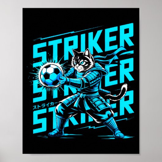 Unique Samurai Cat For Soccer Fans Cat Lovers T Sh Poster (Vorne)