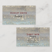 Unique sea green glittery marble effect visitenkarte (Vorne/Hinten)