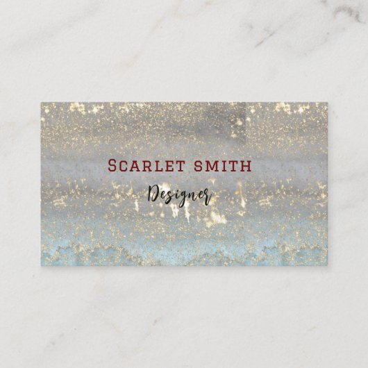 Unique sea green glittery marble effect visitenkarte (Vorderseite)