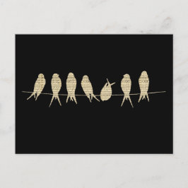Unique Sheet Music Birds Postkarte