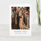 Unique Simple Photo QR Code Wedding Folded Dankeskarte (Vorderseite)