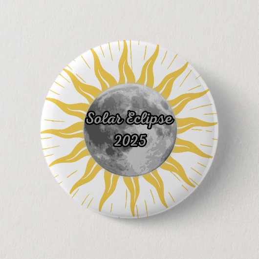 Unique Solar Eclipse 2025 Moon and Sun Button (Vorderseite)
