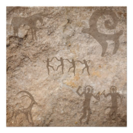Unique Southwest Petroglyph Native Paintings Poster