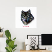 Unique Square Motivierend Freedom Wolf Poster (Heimbüro)