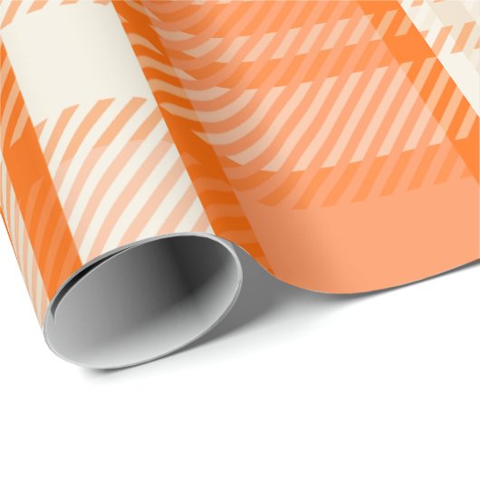 Unique & Stunning Orange & Cream Color Combo Plaid Geschenkpapier (Rolleneckpunkt)
