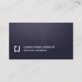 Unique Texture Blue Monogram Finanzberater Visitenkarte (Vorderseite)