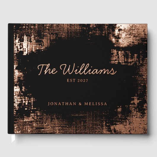 Unique Texture Guest Book Rose Gold Foil Gästebuch (Vorderseite)