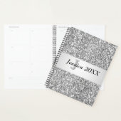 Unique Trendy Glitter Glam Silver Girly Monogram Planer (Anzeige)