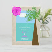 Unique Tropical Beach Wedding Invitation Einladung (Stehend Vorderseite)