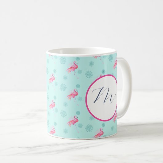 Unique Tropical Christmas Mugs Monogram Kaffeetasse (VorderseiteRechts)