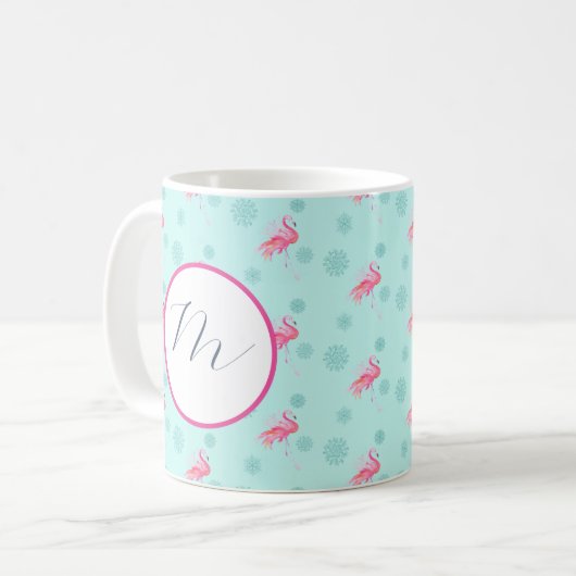 Unique Tropical Christmas Mugs Monogram Kaffeetasse (Vorderseite Links)