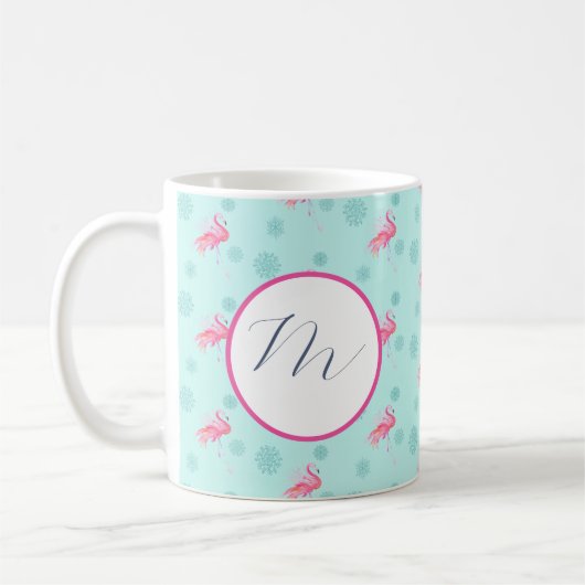 Unique Tropical Christmas Mugs Monogram Kaffeetasse (Links)