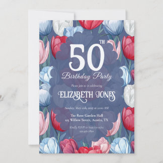 Unique Tulip Flower Teen Birthday Einladung