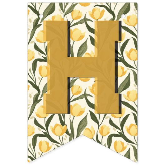 Unique Tulip Themed 50Th Birthday Wimpelkette (Zweite Fahne)