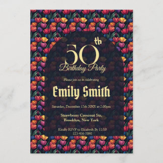 Unique Tulip Themed Wife’S Birthday Einladung