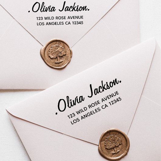 Unique Typografy Script Company Rücksendeadresse Permastempel