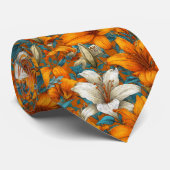 Unique Valentine Gifts For Husband Lilies Flower Krawatte (Gerollt)