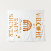 Unique Watercolor Boho Begrüßungszeichen Wandteppich (Vorderseite (Horizontal))