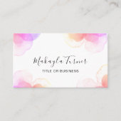 Unique Watercolor Pastel Floral Visitenkarte (Vorderseite)