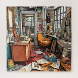 Unique Watercolor Retro Vintage Colorful Room Puzzle