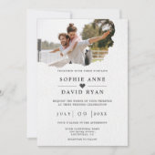 Unique Watercolor Torn Paper Photo Wedding  Einladung (Vorderseite)