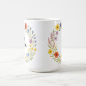 Unique Watercolor Wild Flower Wreath Customizable  Kaffeetasse (Mittel)