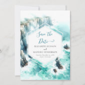 Unique Waves Nautical Wedding Save The Date (Vorderseite)